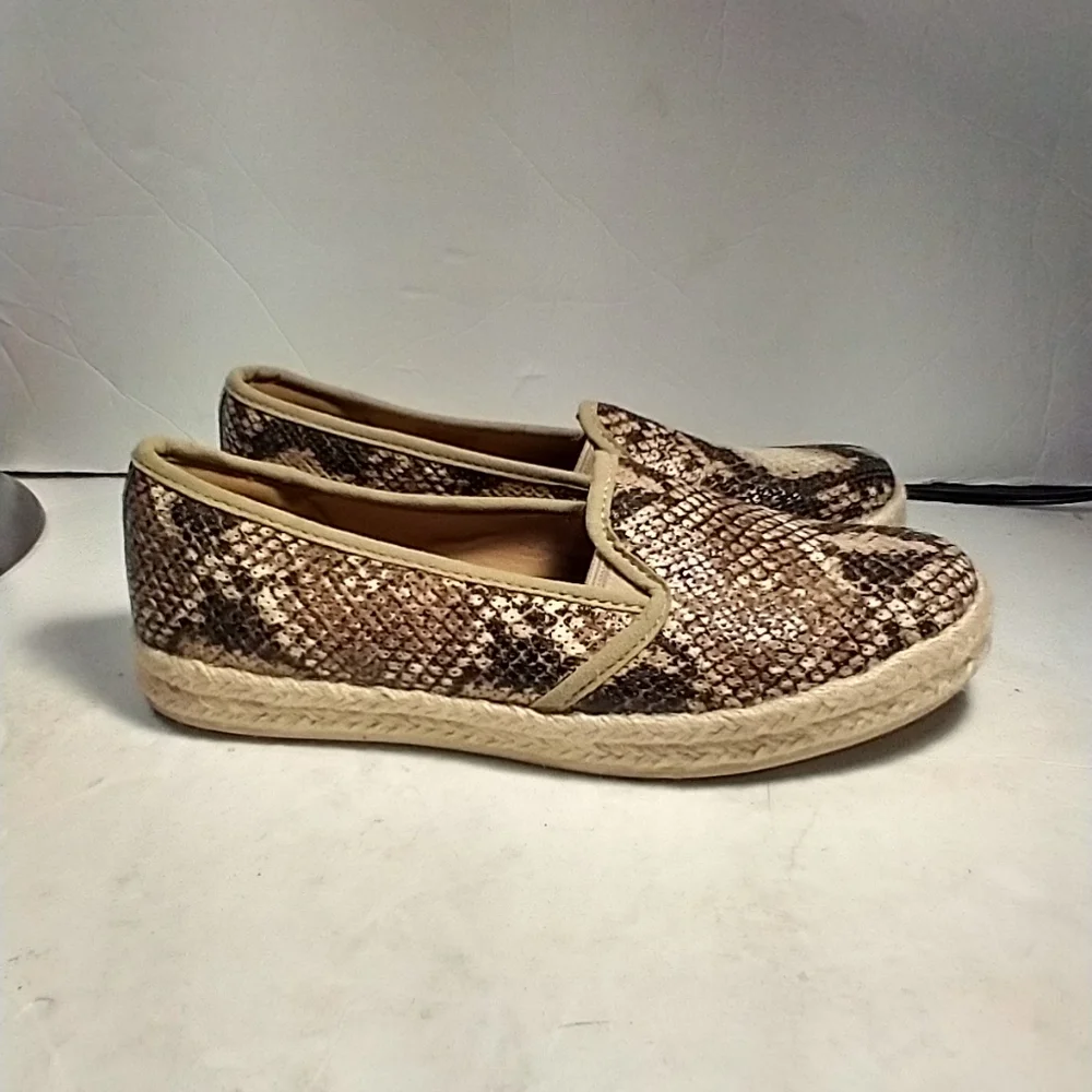Clarks Azella Theoni Snakeskin Espadrille Slip on Loafer Flats Women's sz 7M